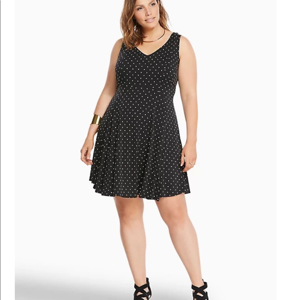 Torrid Black Polka Dot Challis Dress